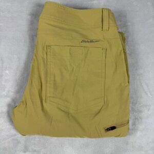 Eddie Bauer First Ascent Pants Mens x34 Nylon Stretch Hiking Khaki Lightweight